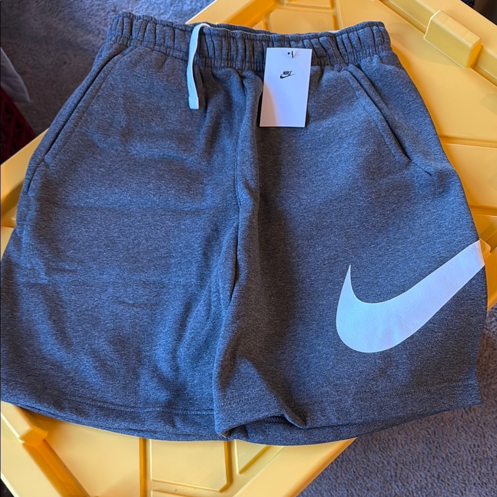 Nike Charcoal Shorts with White Swoosh